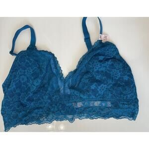 Victorias Secret Teal Lace Unlined Bralette Size XL NWT Classic Sexy